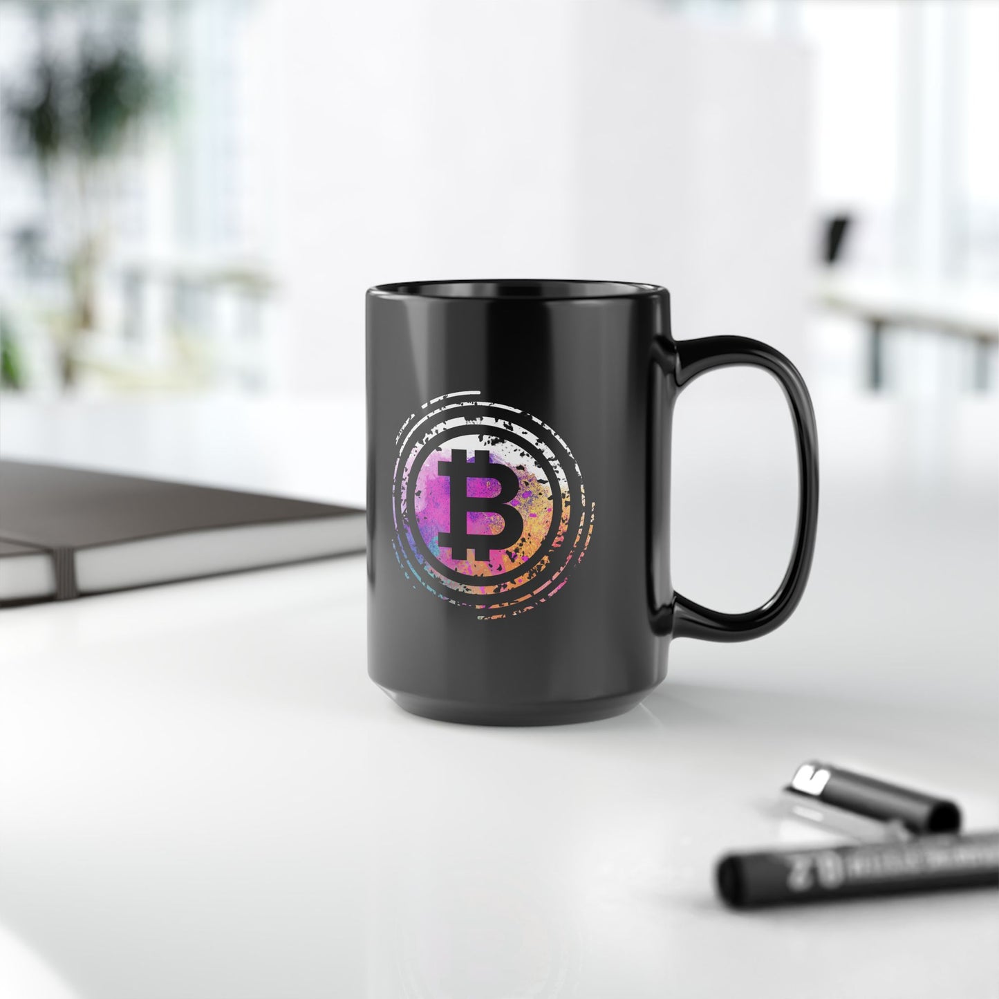 Bitcoin Art Black Mug
