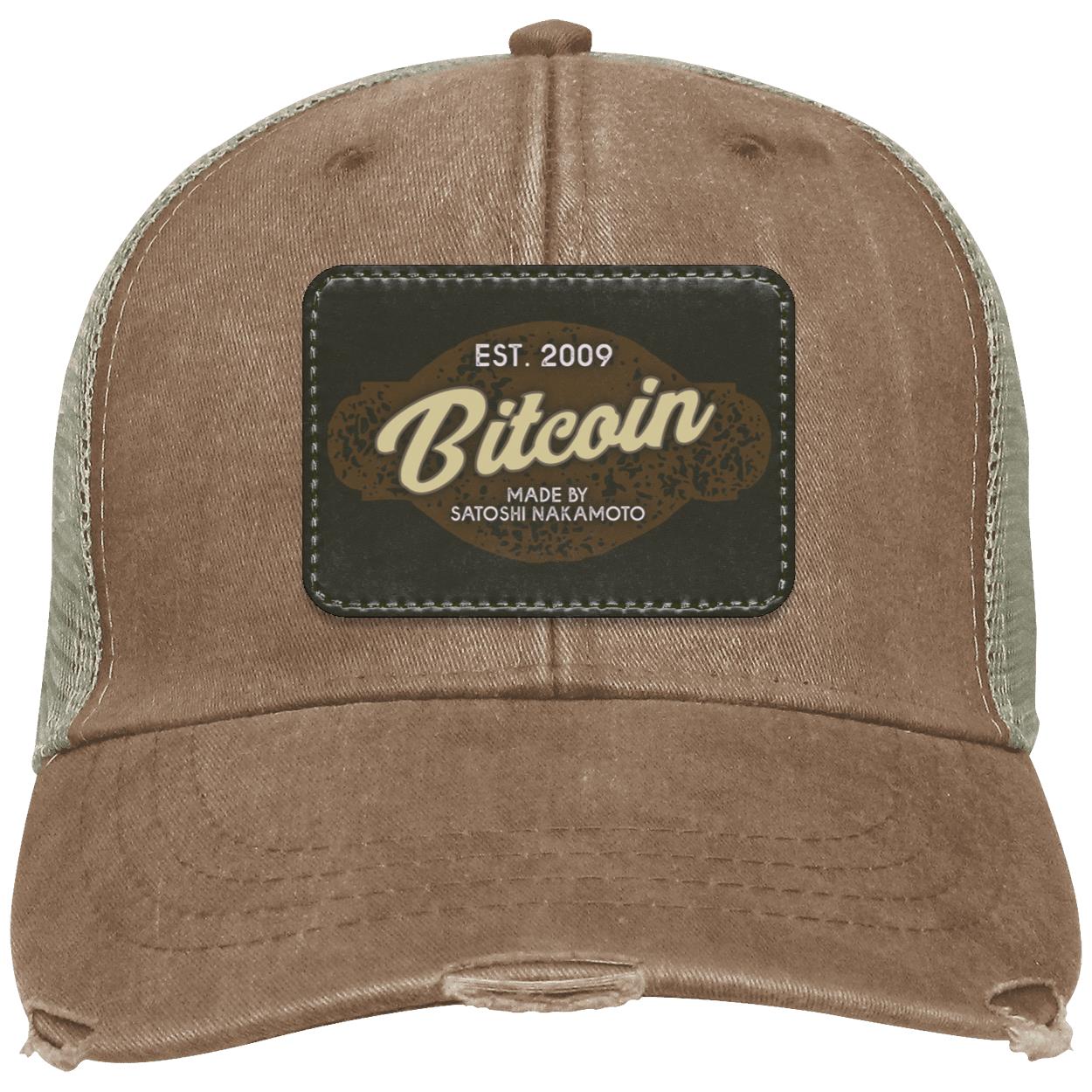 Bitcoin Est.2009 By Satoshi Nakamoto Distressed Hat