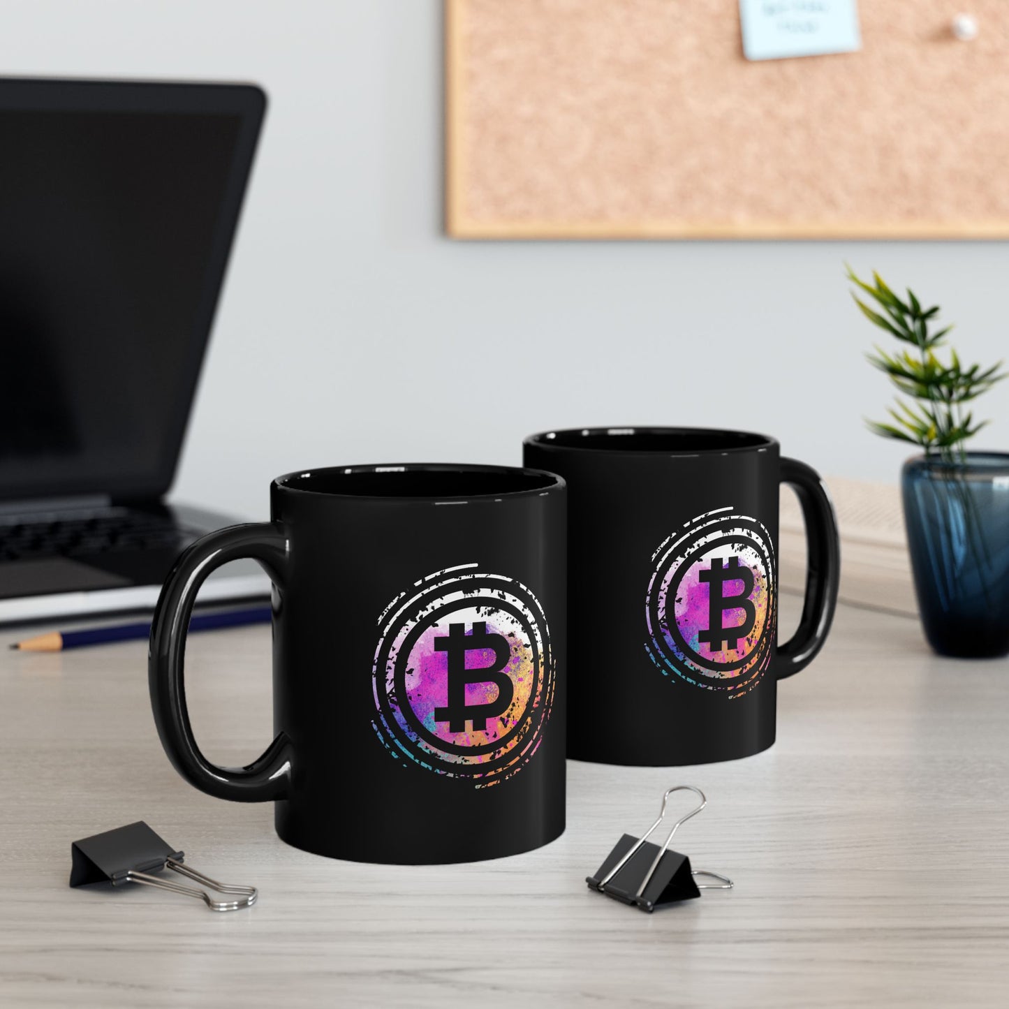 Bitcoin Art Black Mug