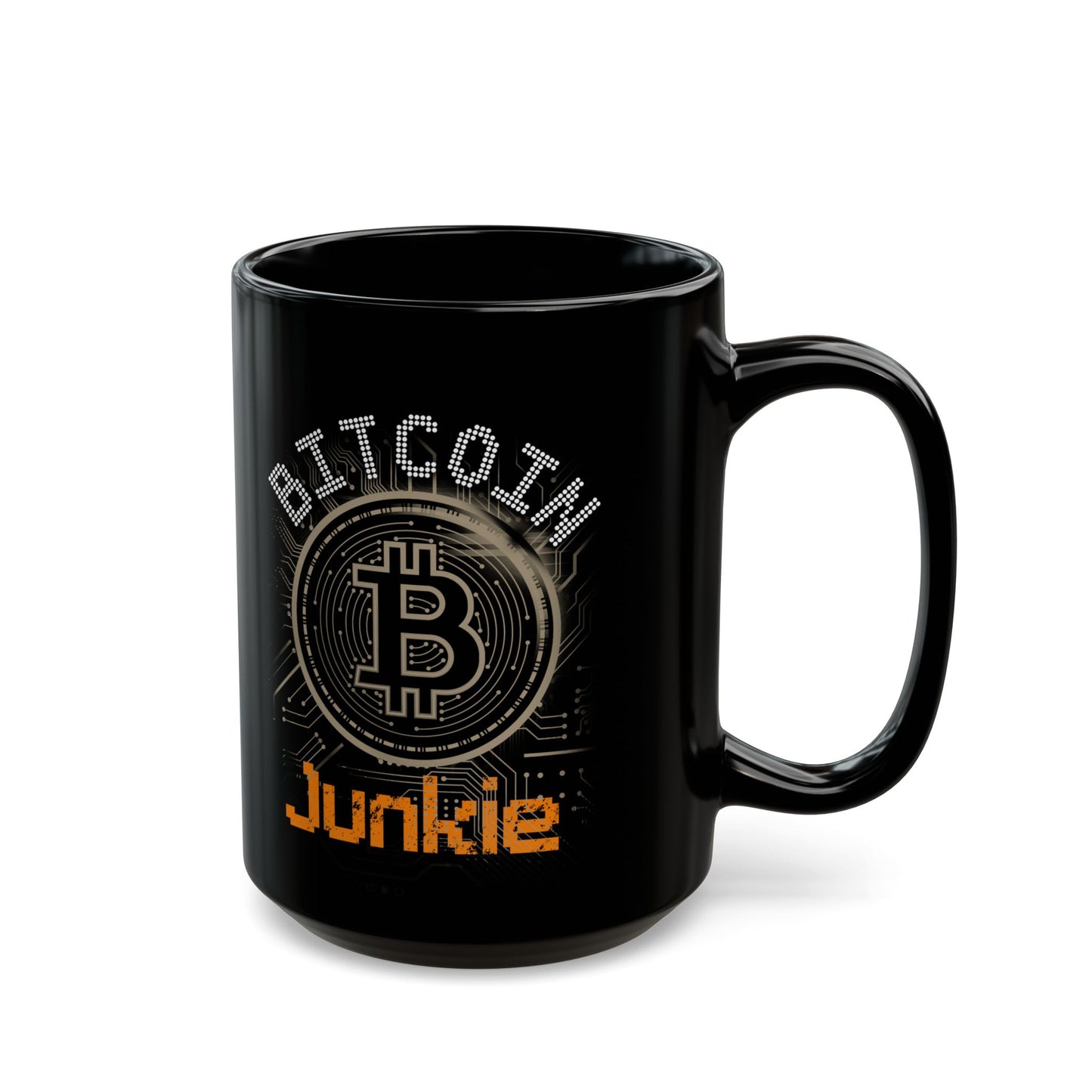 Bitcoin Junkie Black Mug