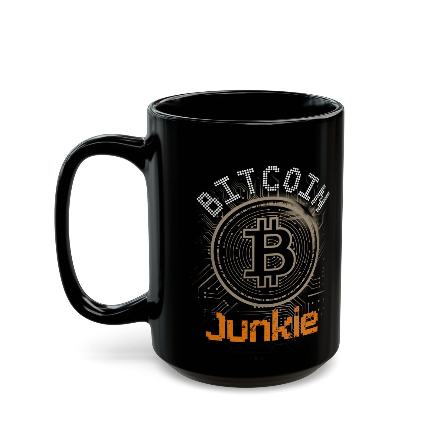 Bitcoin Junkie Black Mug