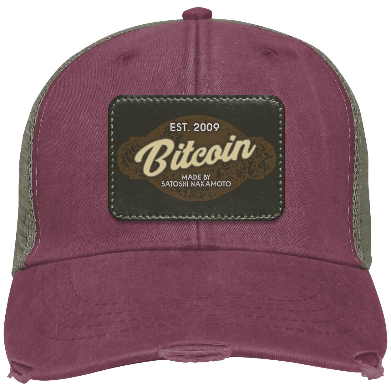 Bitcoin Est.2009 By Satoshi Nakamoto Distressed Hat