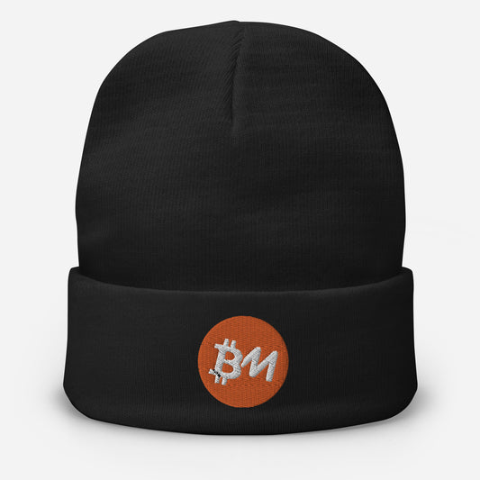 Bitcoin Mentor Embroidered Black Beanie Logo