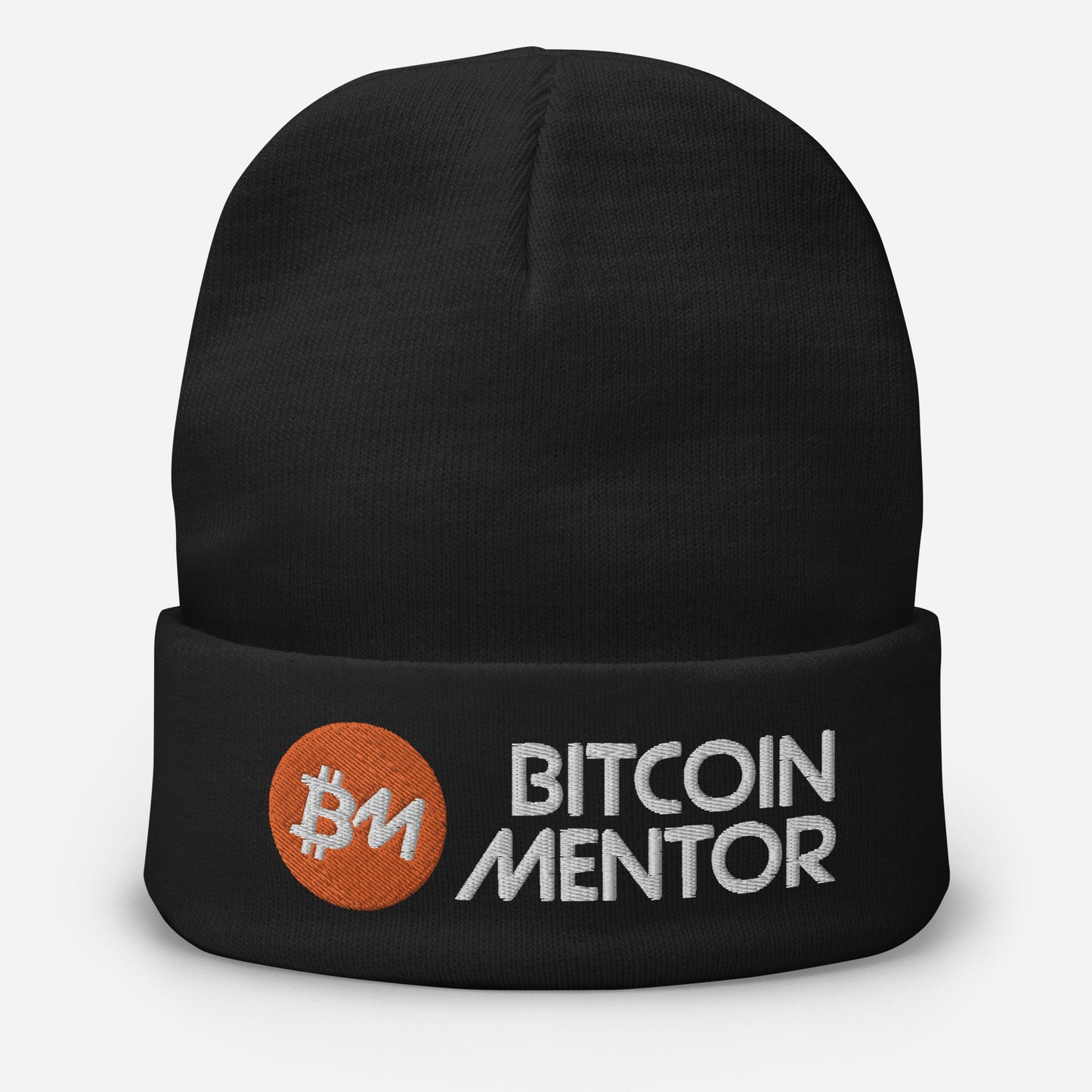 Bitcoin Mentor Brand Embroidered Black Beanie 2